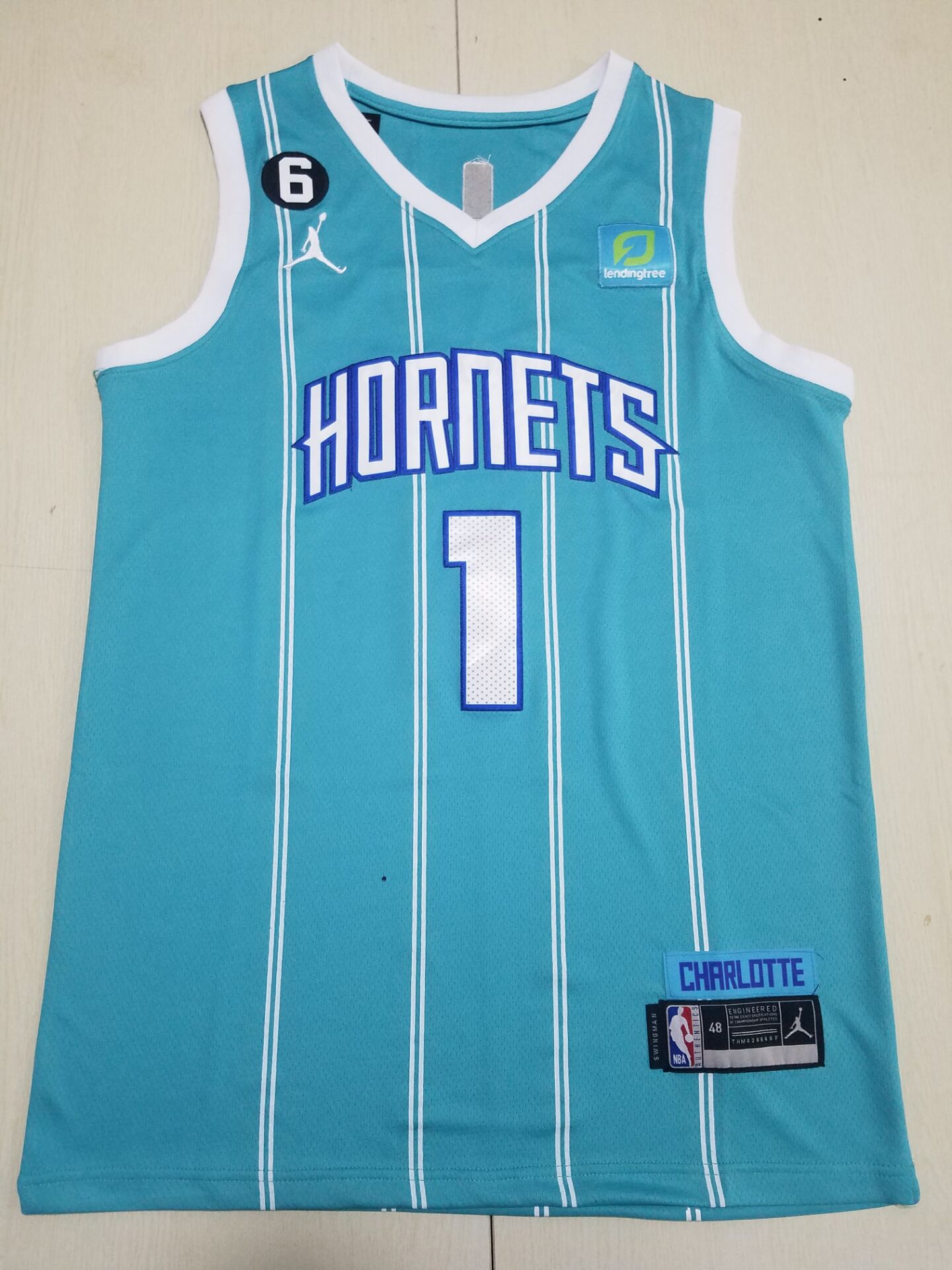 Men Charlotte Hornets #1 LaMelo Ball Jordan Brand Light blue 2022 NBA Jersey->detroit pistons->NBA Jersey